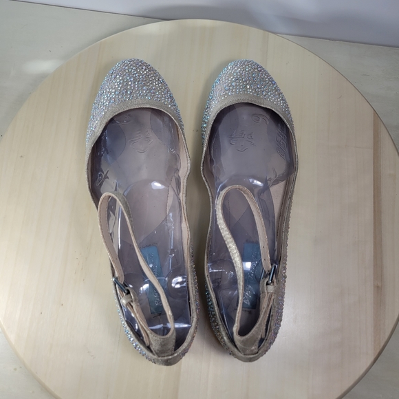 Betsey Johnson Joy Champagne Rhinestone Ballet Flats Womens Size 7.5 - Picture 5 of 10